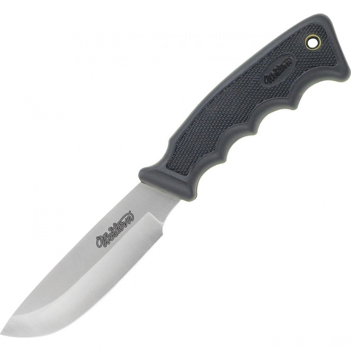 Нож с фиксированным клинком Camillus Western Drop Blade, сталь 440А, рукоять резина, чёрный