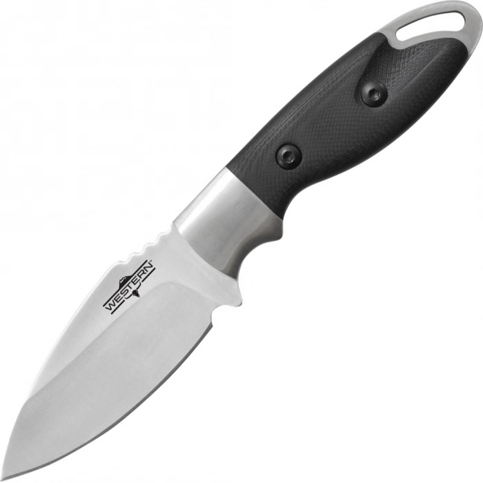 Нож с фиксированным клинком Camillus Western Kota, сталь 420, рукоять стеклотекстолит G-10, чёрный