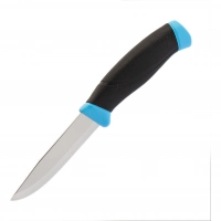 Нож с фиксированным лезвием Morakniv Companion Blue, сталь Sandvik 12С27, рукоять пластик/резина, голубой купить в Саранске