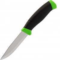 Нож с фиксированным лезвием Morakniv Companion Green, сталь Sandvik 12C27, рукоять пластик/резина, зеленый купить в Саранске