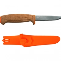 Нож с фиксированным лезвием Morakniv Floating Serrated Knife, сталь Sandvik 12C27, рукоять пробковая купить в Саранске