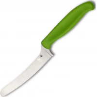 Универсальный кухонный нож Spyderco Z-Cut Offset Kitchen Green, сталь CTS™ — BD1 Alloy, рукоять зеленый полипропилен купить в Саранске