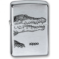 Зажигалка ZIPPO Alligator, с покрытием Brushed Chrome, латунь/сталь, серебристая, матовая, 36x12x56 купить в Саранске