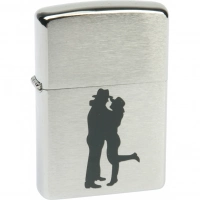 Зажигалка ZIPPO Cowboy Couple Brushed Chrome, латунь, ник.-хром. покр., серебр., матов., 36х56х12 мм купить в Саранске