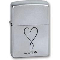 Зажигалка ZIPPO Love Satin Chrome, латунь с никеле-хромовым покрыт., серебр., матовая, 36х56х12 мм купить в Саранске